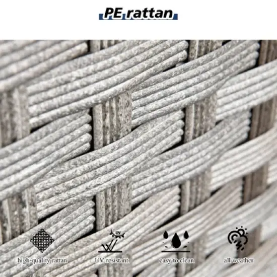 Marlton 9pc Wicker Outdoor Patio Furniture Set Conversation Sofa Sectional with Swivel Chairs and Cushions image {10}