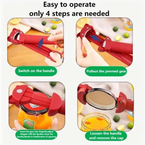 Multi function Retractable Magnetic Can Opener and bottle cap opener for Weak Hands image {4}