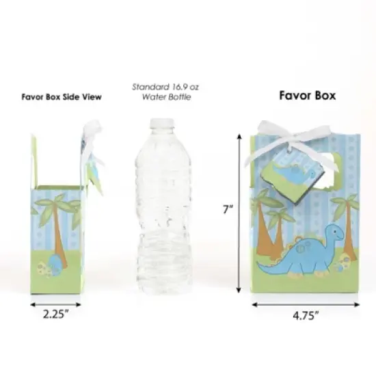 Big Dot of Happiness Baby Boy Dinosaur - Baby Shower or Birthday Party Favor Boxes - Set of 12 image {1}