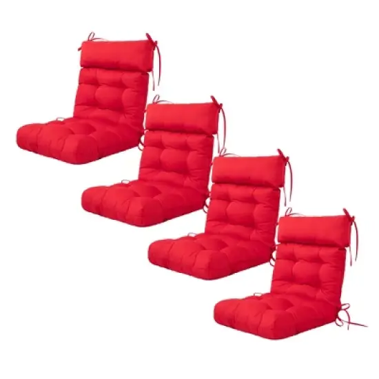 ARTPLAN Patio Chair Cushion,Tufted Adirondack Outdoor Chair Cushion,Wicker High Back Outdoor Seat Cushion,Set of 4,21"X21"X4" (4 Pack) image {17}