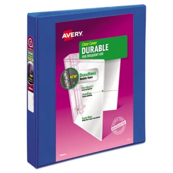 Avery Durable View Binder with DuraHinge and Slant Rings, 3 Rings, 1" Capacity, 11 x 8.5, Blue image {7}