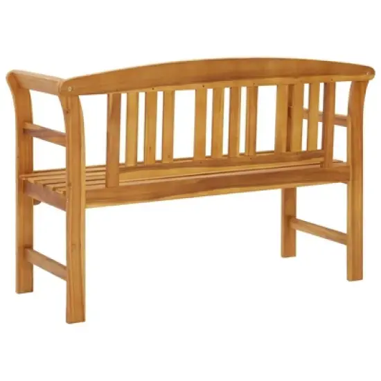 vidaXL Outdoor Patio Bench Garden Park Bench with Armrests Solid Wood Acacia - 44.9" image {3}