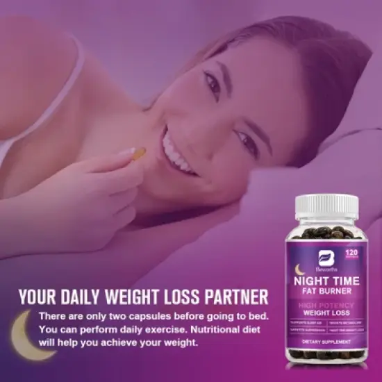 B Beworth Night Time Fat Burner Capsules, 120ct image {5}