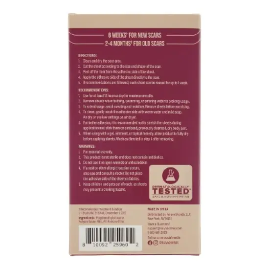 Nuvadermis Medical Grade Water Resistant Reusable Silicone Scar Sheets - Clear - 4ct image {1}