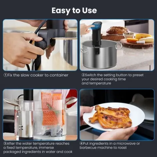 VAVSEA Sous Vide Machines with Digital Touch Screen and Accurate Temperature Time Control image {4}