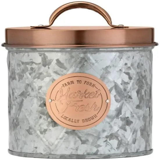 Amici Home Bristol Food Storage Metal Canister, For Kitchen & Household, Silver Copper image {5}
