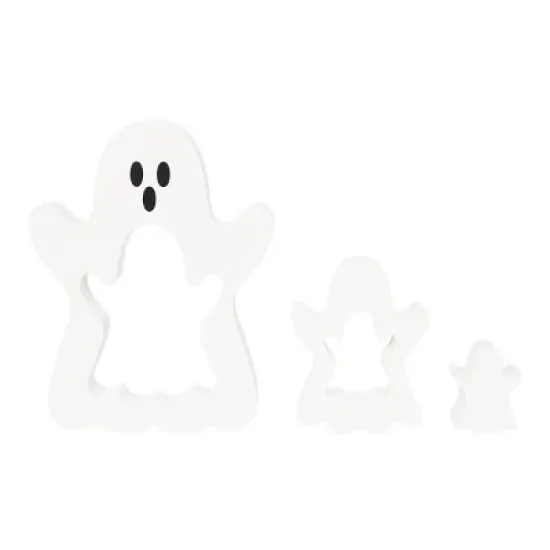 Gallerie II Wooden Ghost Puzzle Decorative Halloween 9.45" Figurine image {1}