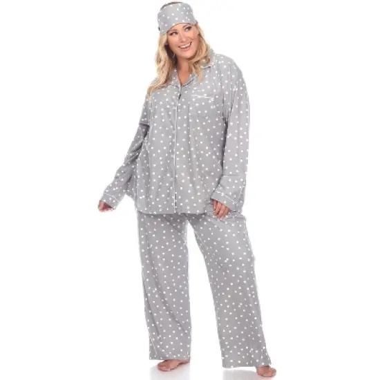 Women's Plus Size Three-Piece Pajama Set - White Mark image {13}