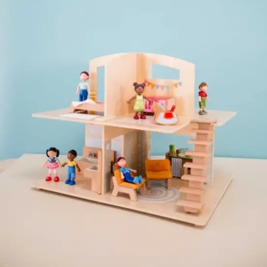 HABA Little Friends Dollhouse City Villa with 10 Pieces of Furniture image {5}