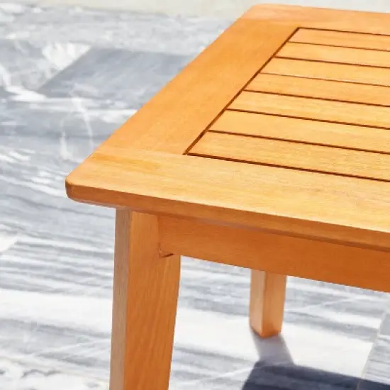 Poolside Patio Vintage Wood Side Table image {6}