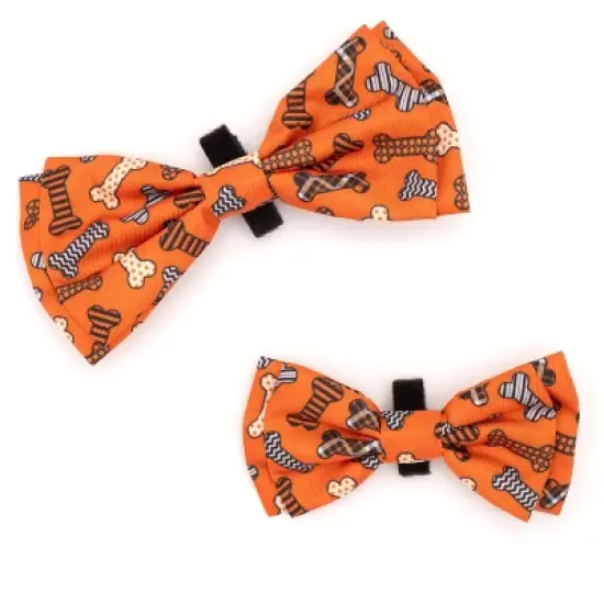 The Worthy Dog Halloween Bones Bow Tie - Adjustable Pet Collar Accessory image {3}