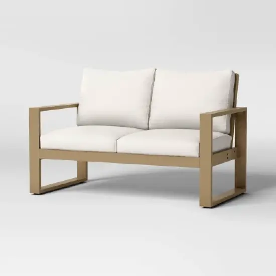 Esker Recycled Resin Outdoor Patio Loveseat Brown - Threshold&trade; image {7}