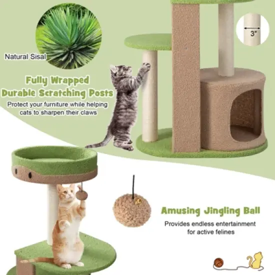 Costway 5-Tier Cat Tree Tower 44'' Cat Climbing Stand Perch with Sisal Scratching Posts image {5}