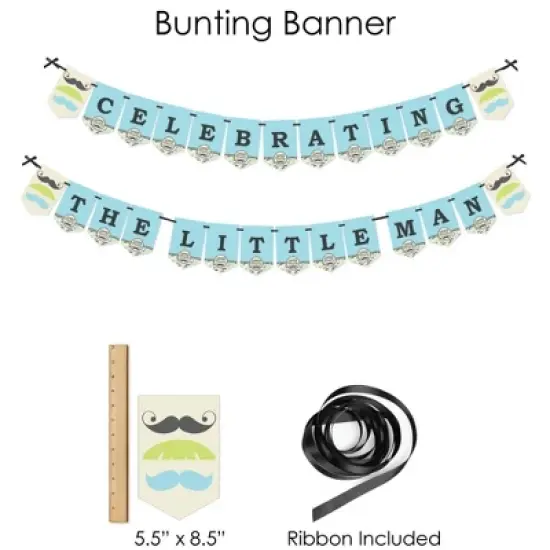 Big Dot of Happiness Dashing Little Man Mustache Party - Baby Shower or Birthday Party Supplies - Banner Decoration Kit - Fundle Bundle image {2}