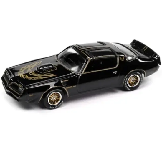 1977 Pontiac Trans Am Black w/Gold Eagle Graphic w/Token & Game Card Trivial Pursuit 1/64 Diecast Model Car by Johnny Lightning image {1}