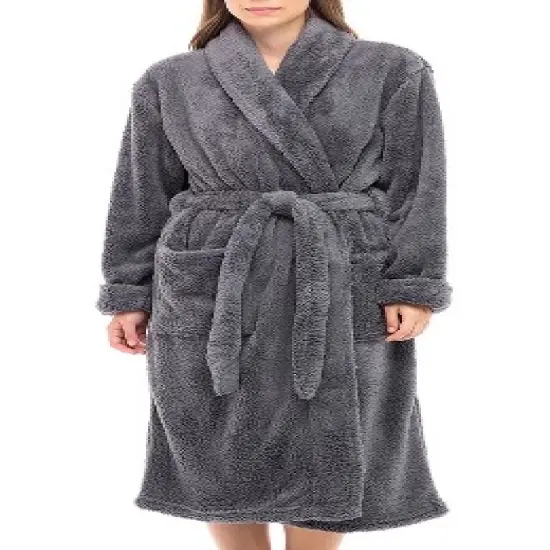 Women's Fuzzy Plush Fleece Winter Robe, Warm Soft Bathrobe for Her image {13}