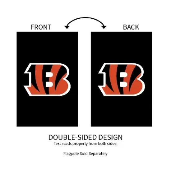 Evergreen NFL Cincinnati Bengals Applique House Flag 28 x 44 Inches Outdoor Decor for Homes and Gardens image {3}