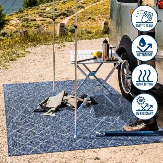 Madaba Moroccan Trellis Indoor/Outdoor Runner Rug - JONATHAN Y image {8}