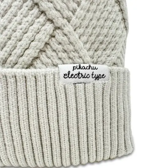 Pokemon Leather Patch Knit Hat with Pom - Pikachu image {3}
