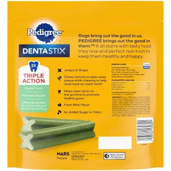 Pedigree Mint and Peppermint Flavor Dentastix Large Dental Dog Treats image {1}