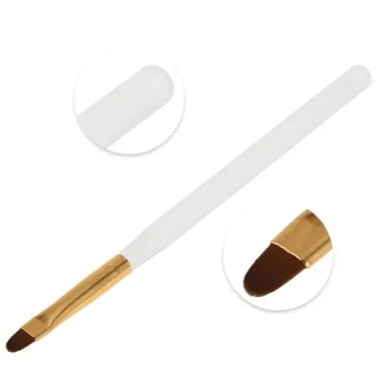 Unique Bargains Small Round Head Nail Painting Brushes for Home DIY Gold Tone Clear White 1 Pc image {2}