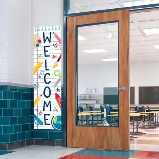 Big Dot of Happiness Back to School - First Day of School Classroom Front Door Decoration - Vertical Banner image {1}