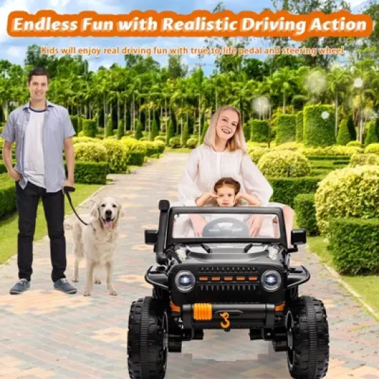 24V Ride-On Truck Car for Kids with Parent Remote Control &ndash; 3 Speeds, 4-Wheel Suspension, LED Lights, Music/MP3 Player & Safety Belt image {7}