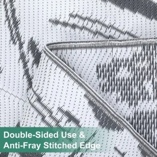 Waterproof Outdoor Rug &ndash; Reversible Plastic Mat for RV, Patio, Deck, Beach, Picnic, Camping, Backyard image {3}