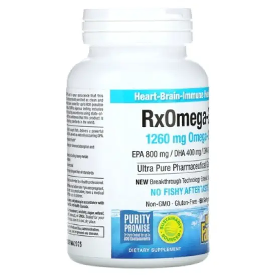 Natural Factors RxOmega-3, 60  Softgels (630 mg per Softgel) image {3}