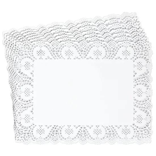 Juvale 100 Pack Rectangular Placemats for Cakes, Desserts, Baked Goods (White, 15.5 x 11.7 In) image {9}