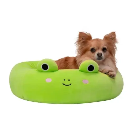 Squishmallows Wendy The Frog Cat and Dog Bolster Bed - Lime Green image {5}