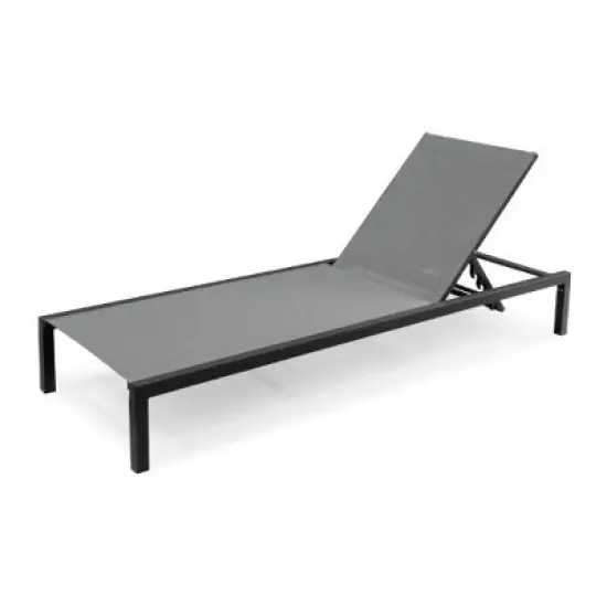Modern Aluminum Dark Gray Patio Chaise Lounges with Water-Resistant Cushions, Foldable Outdoor Accent Chair-Christopher Knight Home Outdoor Furniture image {6}