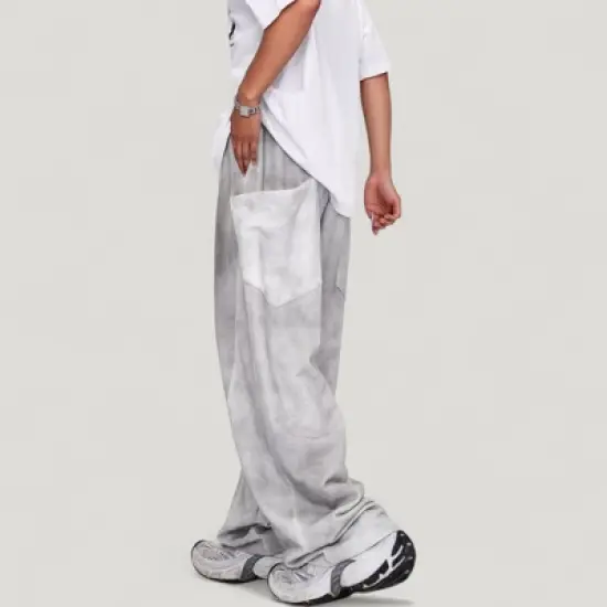 Anna-Kaci Active Men's Wide Leg Drawstring Pants with Relaxed Fit and Side Pockets image {1}