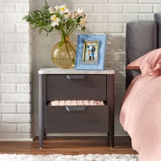 Keely Nightstand Charcoal Gray - Buylateral image {2}