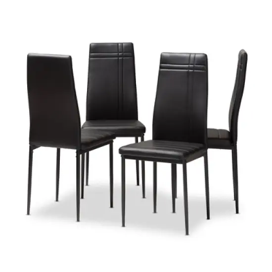 Set of 4 Matiese Modern and Contemporary Faux Leather Upholstered Dining Chairs - Baxton Studio image {6}