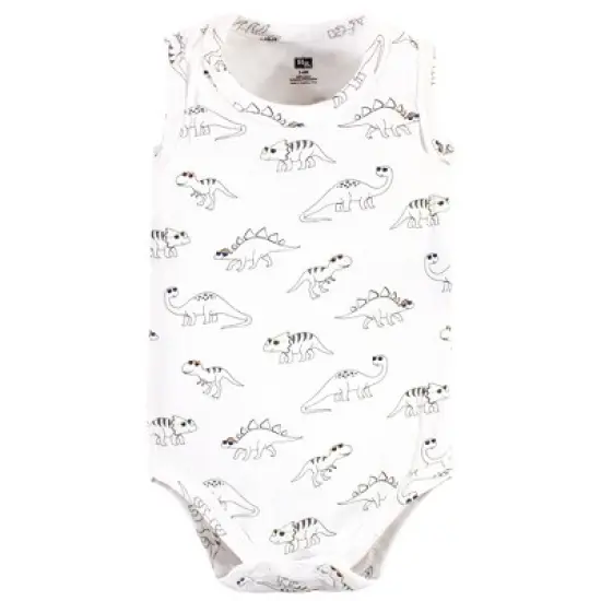 Hudson Baby Infant Boy Cotton Sleeveless Bodysuits, Cool Dinosaurs image {3}