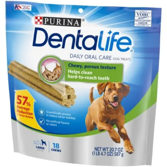 Dentalife Chicken Flavor Large Dental Chewy Dog Treats - 20.7oz/18ct image {3}