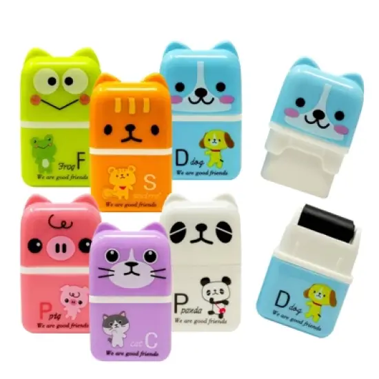 Wrapables Cute Animal Erasers with Clean Up Roller and Cover (Set of 6) image {6}