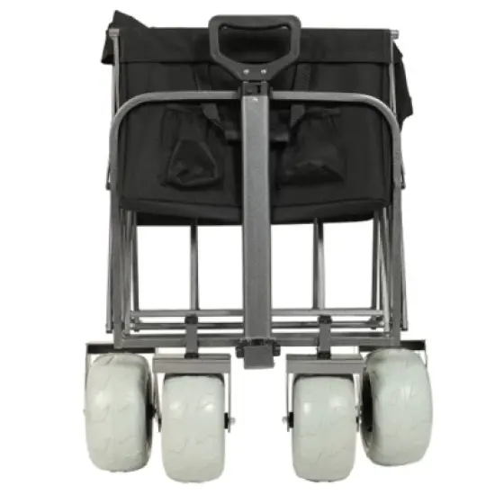 FURNIinspire Outdoor Serving Carts Heavy Duty 500lb Capacity Beach Wagon Foldable Utility Cart for Camping, Black, 37.4"*23.03"*38.98" image {3}