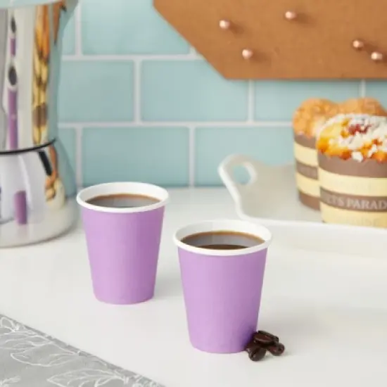 Stockroom Plus 600 Pack Purple Disposable 3oz Paper Cups for Espresso, Mouthwash, Tea, Coffee image {1}