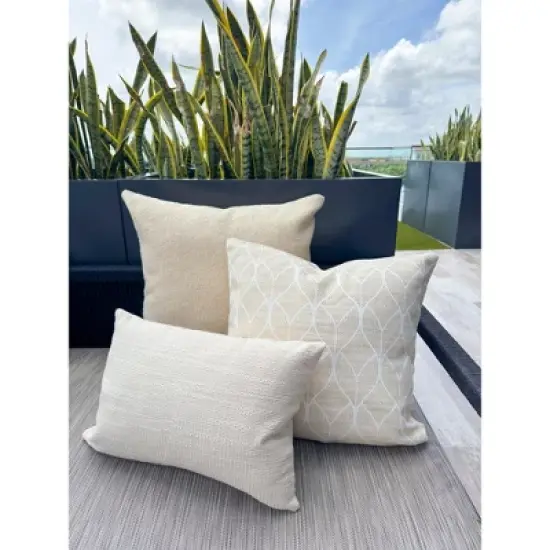 Cool Tropics Beige Indoor Outdoor Pillow image {7}
