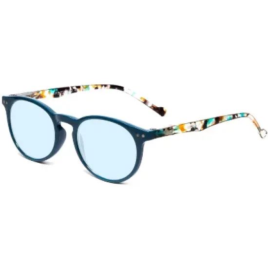 Calabria MDR8003 Designer Blue Light Glasses Ladies Teal Green Crystal Spot 47mm image {1}