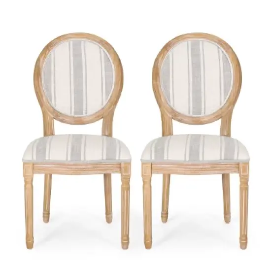 Set of 2 Phinnaeus French Country Fabric Dining Chairs - Christopher Knight Home image {10}