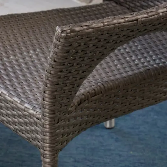 Ceylon 3pc Wicker Patio Bistro Set - Gray - Christopher Knight Home image {2}