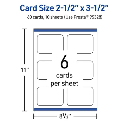 Avery 2-1/2" x 3-1/2" Rounded Corner Cards, Glossy White, 60ct image {4}