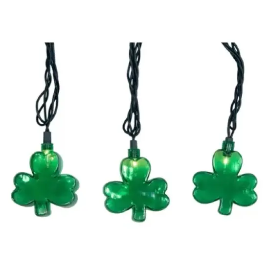 Kurt Adler Indoor/Outdoor Novelty String 10-Light Set, Shamrock, 11.5ft image {2}