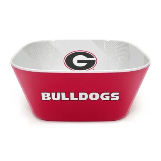NCAA Georgia Bulldogs Serving Bowl: Melamine Rounded Square Dish image {1}