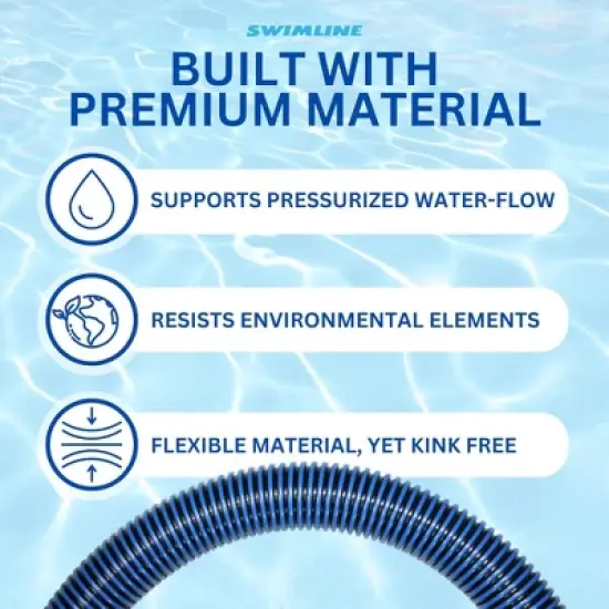 Swimline Hydrotools Pool Spiral Wound Vacuum Hose Accessory for Inground Swimming Pools with Kink-Free Swivel Cuff, 1.5" x 35' image {3}