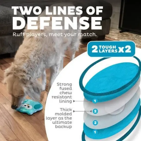 Outward Hound Tough Skinz Owl Dog Animal Toy - Blue image {3}