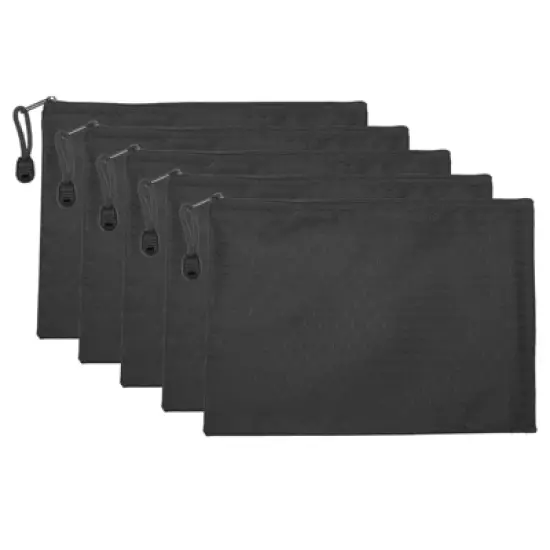 Unique Bargains Office Waterproof Oxford Cloth Zipper File Bags 5 Pcs image {6}